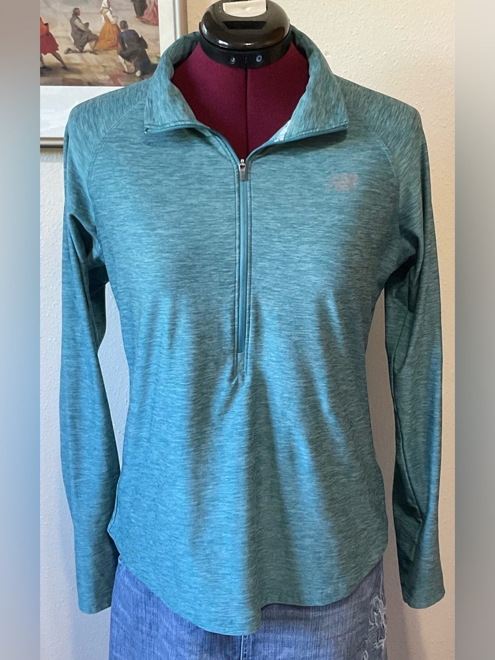 NewBalance Sporty Women's Teal Half-Zip Performance Pullover Size Medium